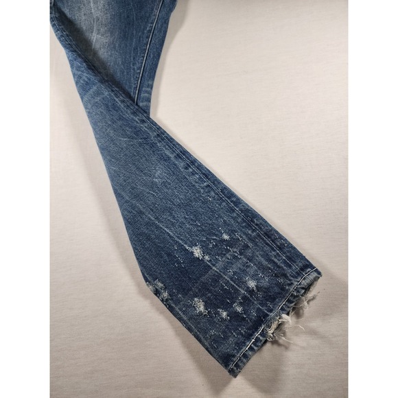 Helmut Lang High Rise Crop Slim Jeans Light Jackhammer Wash Distressed W Size 26 - Picture 5 of 15